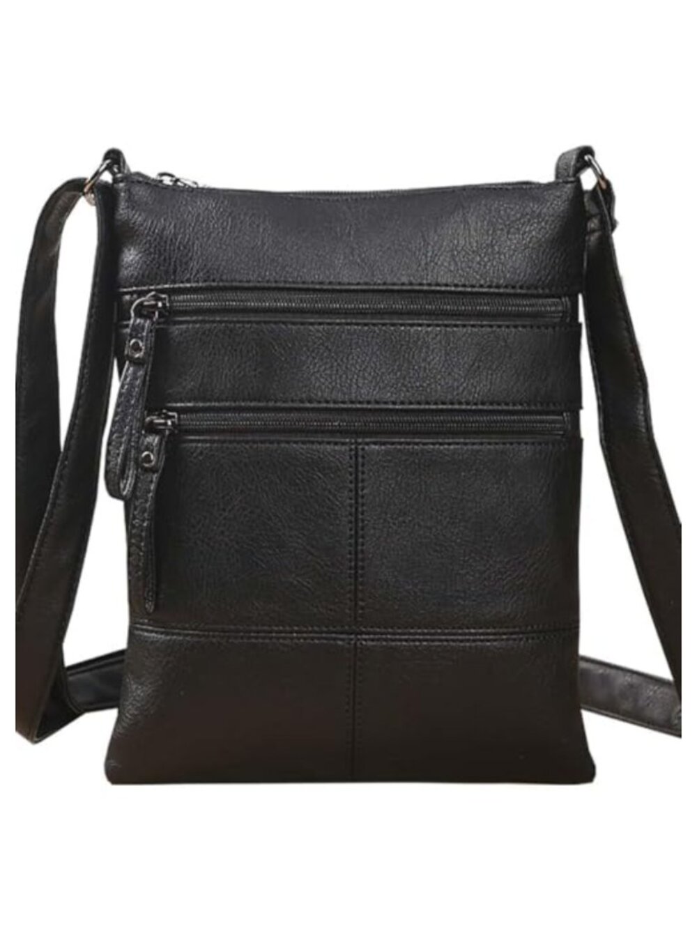 Small Crossbody Bag for Women PU Leather Cell Phone Purse with 5 Zipper Pockets
